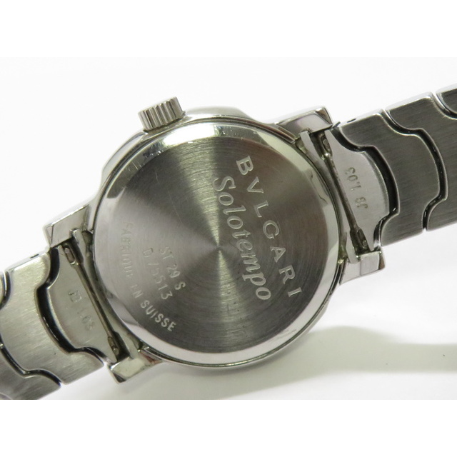直径約28腕周りBVLGARI レディース 腕時計 ソロテンポ クオーツ SS ホワイト文字盤