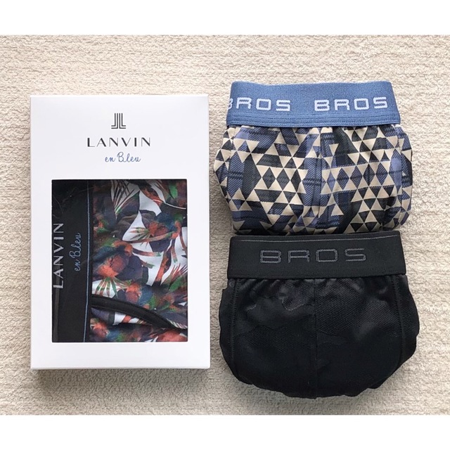 LANVIN en Bleu＆BROS ボクサーパンツ Ｌサイズ 3枚 メンズのアンダーウェア(ボクサーパンツ)の商品写真