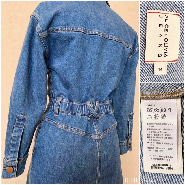 新品 alice+olivia 2way デニムシャツワンピース リベットボタン