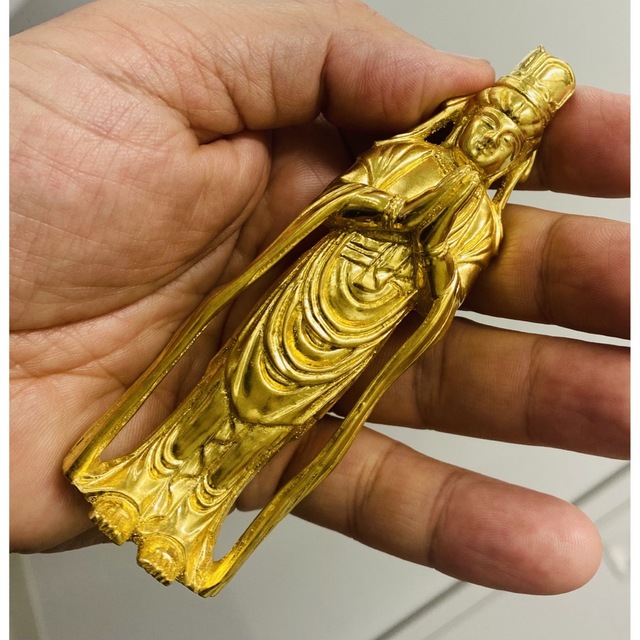 男女兼用 普賢菩薩立像(黄楊 Avallon 純金箔貼り仕上) ガラス - www