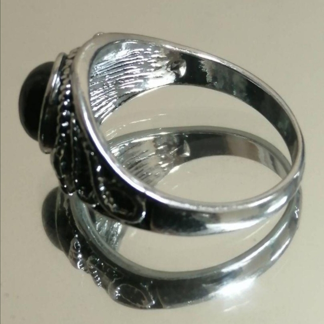 【SALE】リング メンズ ブラック スネーク ヘビ 蛇 指輪 22号 メンズのアクセサリー(リング(指輪))の商品写真