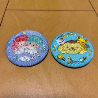 サンリオ(サンリオ)の刺繍缶バッジビスケット　サンリオ　キキララ　ツインスターズ　ポムポムプリン(バッジ/ピンバッジ)