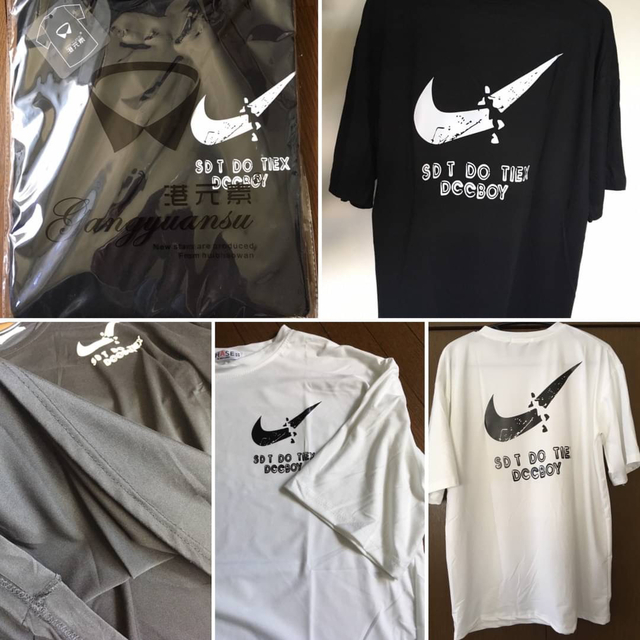 黒バックプリント ストリート Tシャツ オーバーサイズ 韓国 メンズ レディース レディースのトップス(Tシャツ(半袖/袖なし))の商品写真