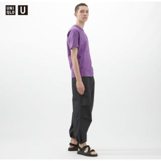 ユニクロ(UNIQLO)のUNIQLO U ワイドフィットパラシュートパンツ 79 DARK GRAY(ワークパンツ/カーゴパンツ)