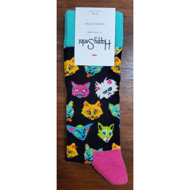 Happy Socks(ハッピーソックス)のハッピーソックス　新品　メンズ　靴下(キャット/キャット) メンズのレッグウェア(ソックス)の商品写真