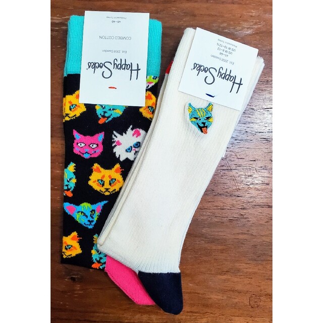 Happy Socks(ハッピーソックス)のハッピーソックス　新品　メンズ　靴下(キャット/キャット) メンズのレッグウェア(ソックス)の商品写真