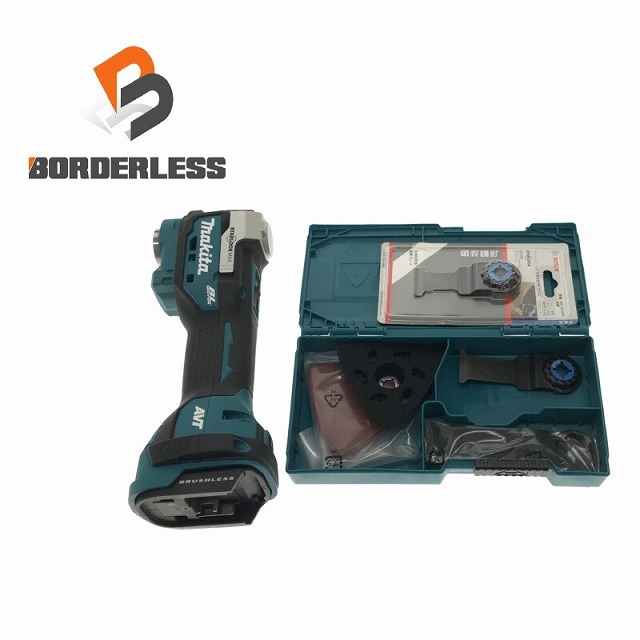 工具☆美品☆makita マキタ 18V 充電式マルチツール TM52D 本体＋消耗品 コードレス カットソー 切削 68265