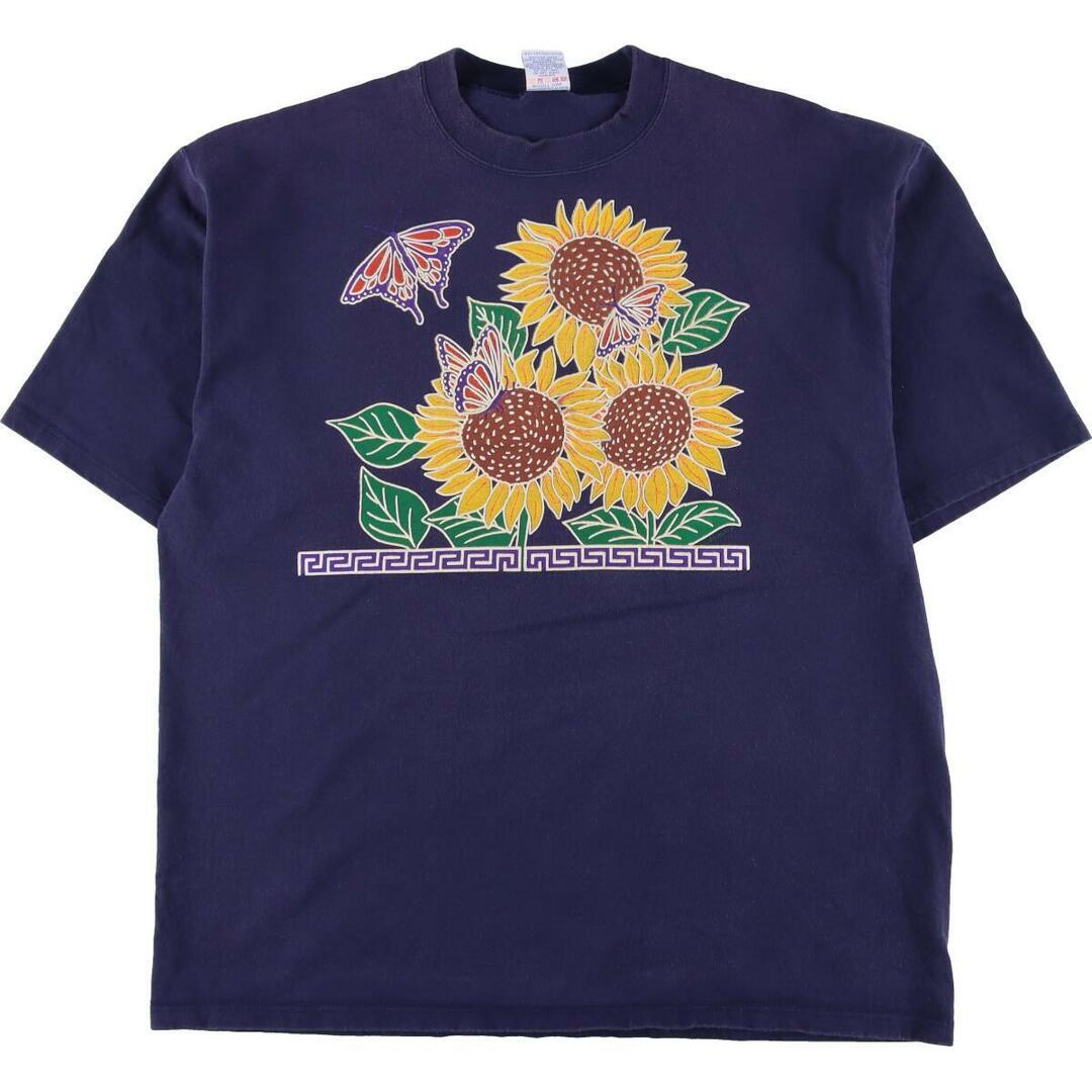 ビッグサイズ 90年代 ジャージーズ Jerzees WORLD CLASS ヒマワリ柄 プリントTシャツ USA製 メンズXXXL ヴィンテージ /eaa323897