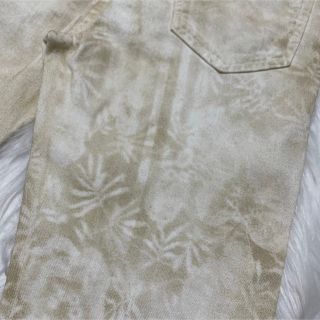 本物 シャネル COCOフラワー ストライプ デニム パンツ ジーンズ 34