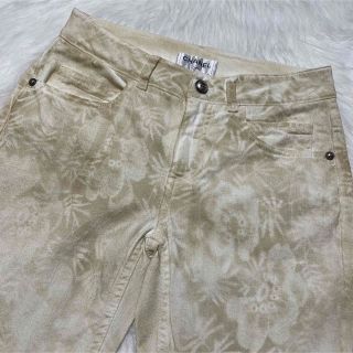 CHANEL - 本物 シャネル COCOフラワー ストライプ デニム パンツ