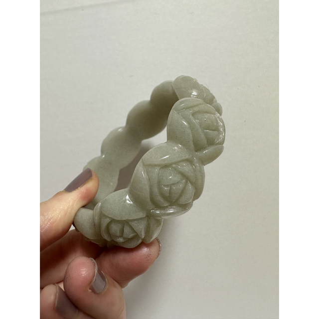 薔薇 シャー太翠バングル 彫刻バングル 豆青 | www.tcathleticagency.co.uk