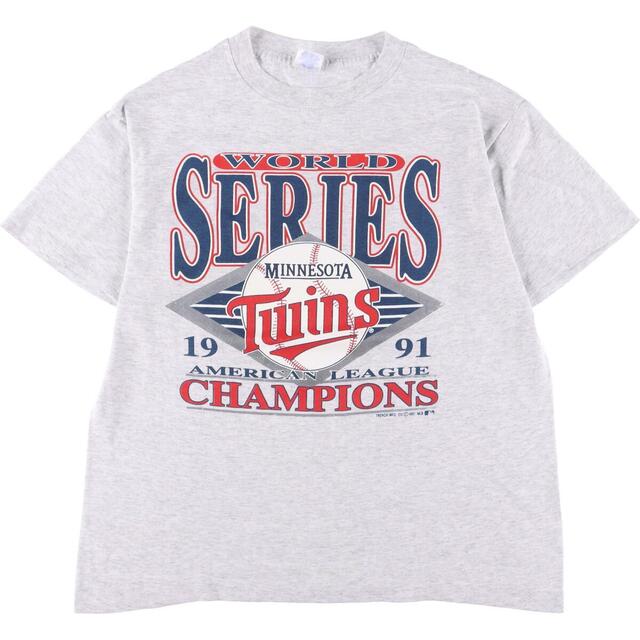 TRENCH USA MLB MINNESOTA TWINS ミネソタツインズ スポーツプリントTシャツ USA製 メンズL /eaa323884