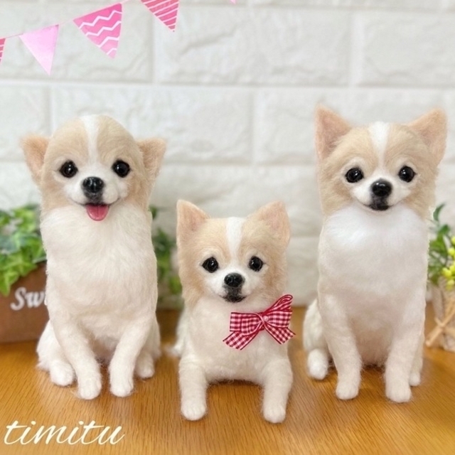 好評 羊毛フェルト 愛犬 うちの子マスコット オーダー チワワ オーダー