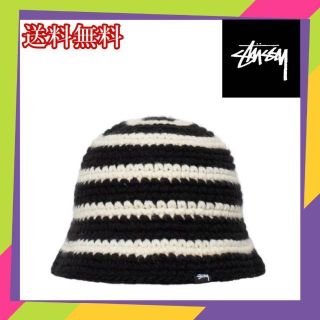 ステューシー(STUSSY)のStussy SWIRL KNIT BUCKET HAT 黒(ハット)