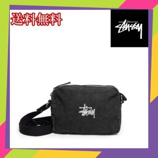 ステューシー(STUSSY)のSTUSSY CANVAS SIDE POUCH 黒 ポーチ(ショルダーバッグ)