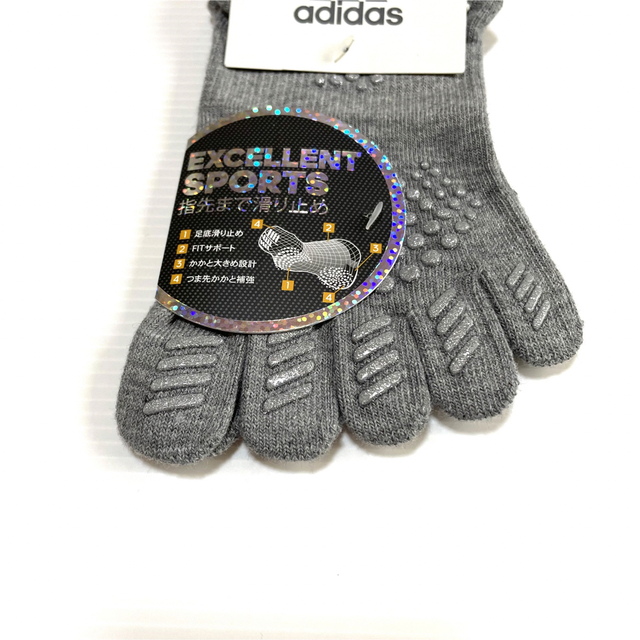 adidas(アディダス)のレディース【アディダス×福助】五本指ソックス滑り止め付き  4足セット スポーツ/アウトドアのランニング(ウェア)の商品写真