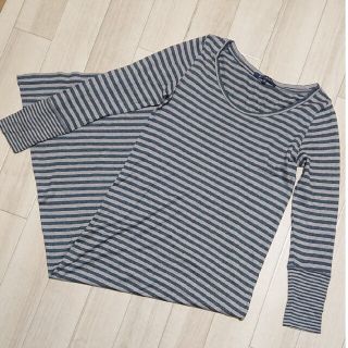 アダムエロぺ(Adam et Rope')のUSED アダムエロペ ボーダーロンＴシャツワンピース(ロングワンピース/マキシワンピース)