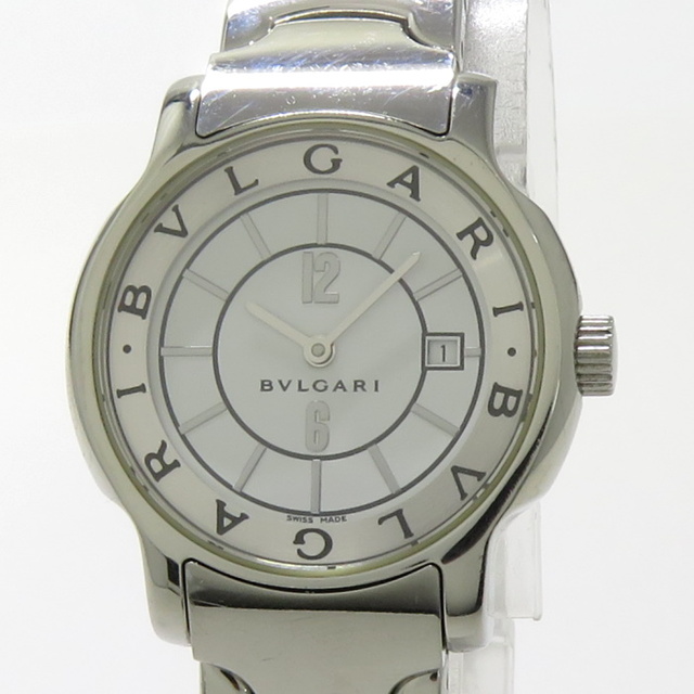 BVLGARI 腕時計 ソロテンポ クオーツ SS ホワイト文字盤 ST29S