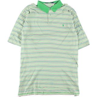 ラルフローレン(Ralph Lauren)の古着 ラルフローレン Ralph Lauren POLO GOLF ポロゴルフ 半袖 ボーダー ポロシャツ メンズXXL /eaa321356(ポロシャツ)