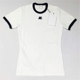 新品未使用 COURREGES クレージュ ロゴ Tシャツ ホワイト L