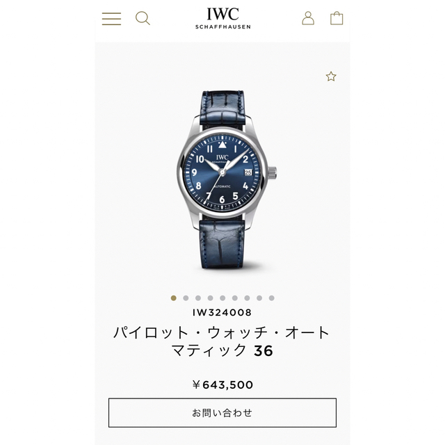IWC(インターナショナルウォッチカンパニー)のiwc pilot automatic 36 メンズの時計(腕時計(アナログ))の商品写真