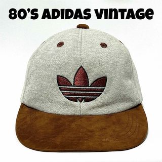 アディダス(adidas)の【希少】②adidasデサント製80’sBIGトレフォイル刺繍スウェットキャップ(キャップ)