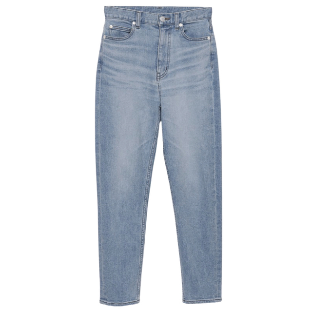 anuans クロップドテーパードデニムパンツ BLUE | www.jarussi.com.br