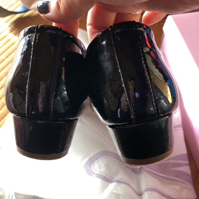 エナメルシューズ　黒 レディースの靴/シューズ(ローファー/革靴)の商品写真
