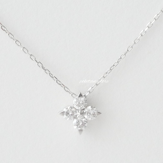 美品【スタージュエリー】プラチナ ダイヤモンド 0.13ct ネックレス