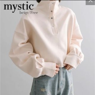 ミスティック(mystic)の【mystic/新品未使用】ポンチハーフスナッププルオーバー　ベージュ/Free(トレーナー/スウェット)