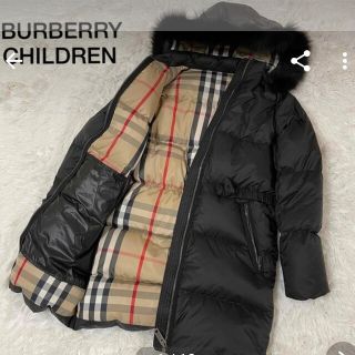 バーバリー(BURBERRY)の【最終お値下げ】バーバリーチルドレンレディースダウンコート　黒　160 S~M(ダウンコート)