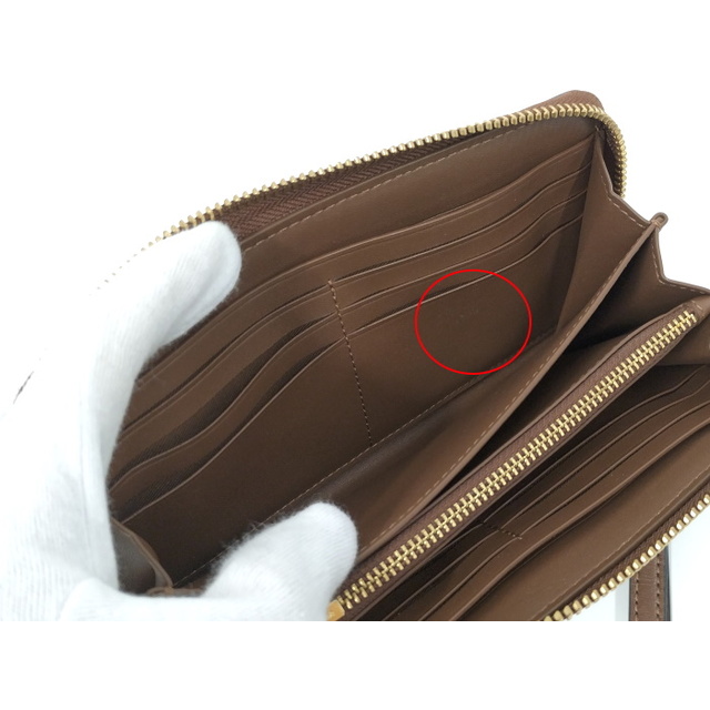COACH ラウンドファスナー長財布 シグネチャー PVC ブラウン C4452