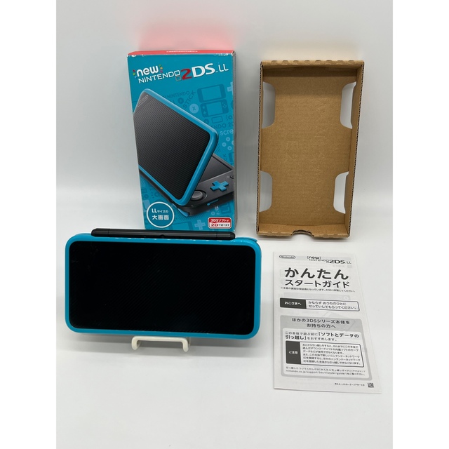 【ほぼ完品・液晶美品】 Newニンテンドー2DSLL ブラック×ターコイズ 本体