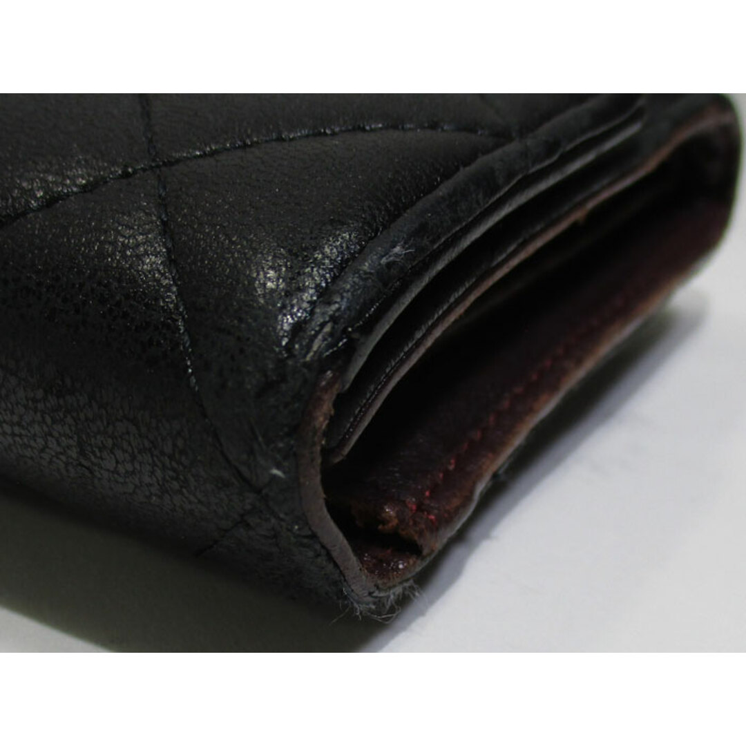 CHANEL(シャネル)のCHANEL 三つ折り 長財布 マトラッセ ココマーク ラムスキン ブラック レディースのファッション小物(財布)の商品写真
