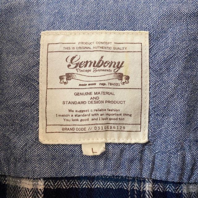 GEMBONY(ジェムボニー)のジェムボニー　シャツ　チェックシャツ メンズ　[ L ] メンズのトップス(シャツ)の商品写真