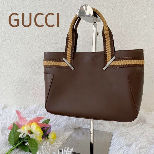 ☆GUCCI☆ウェビング ミニハンドバッグ ブラウン 【逸品】 vivacf.net