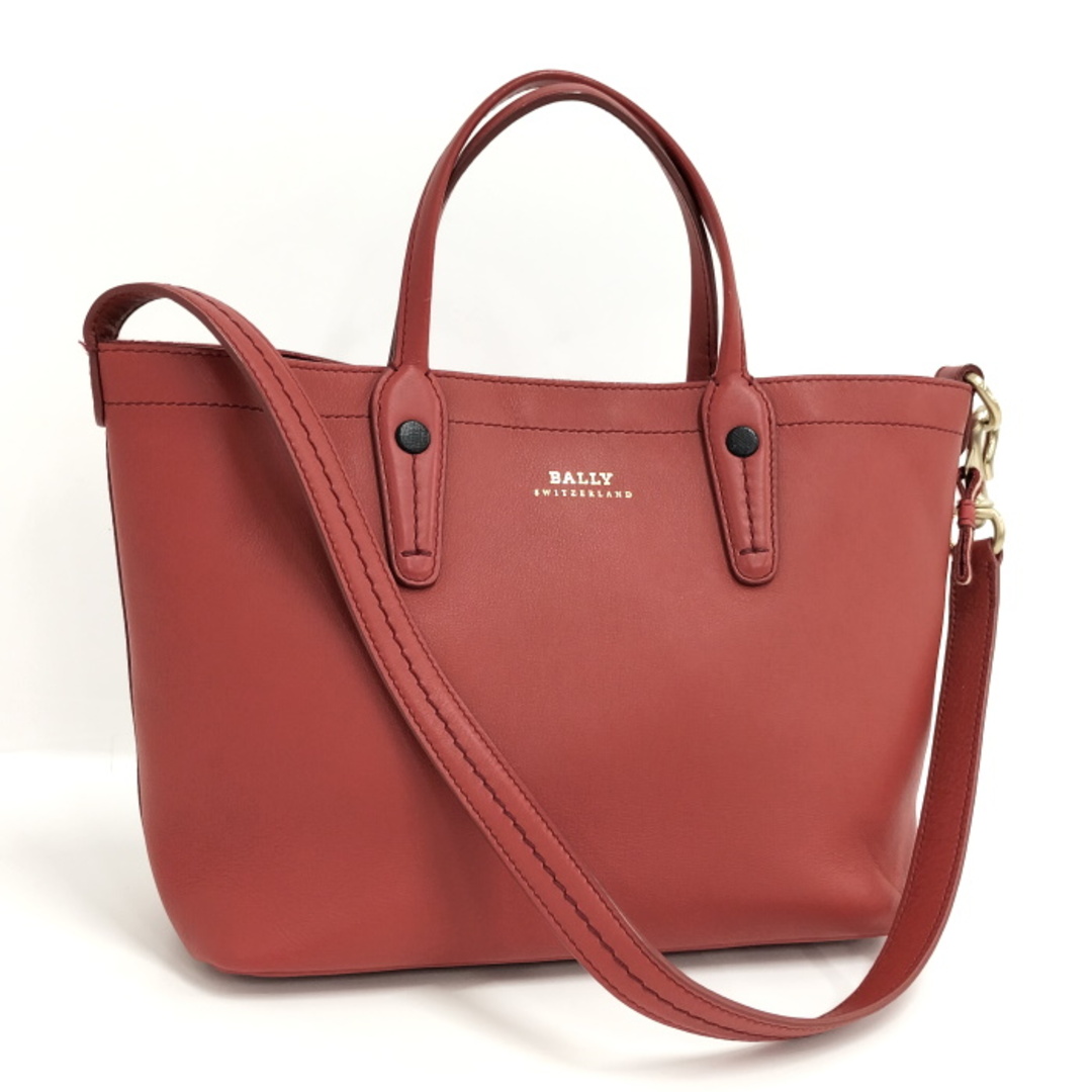 BALLY 2WAY トートバッグ レザー レッド 通販特価商品 レディース