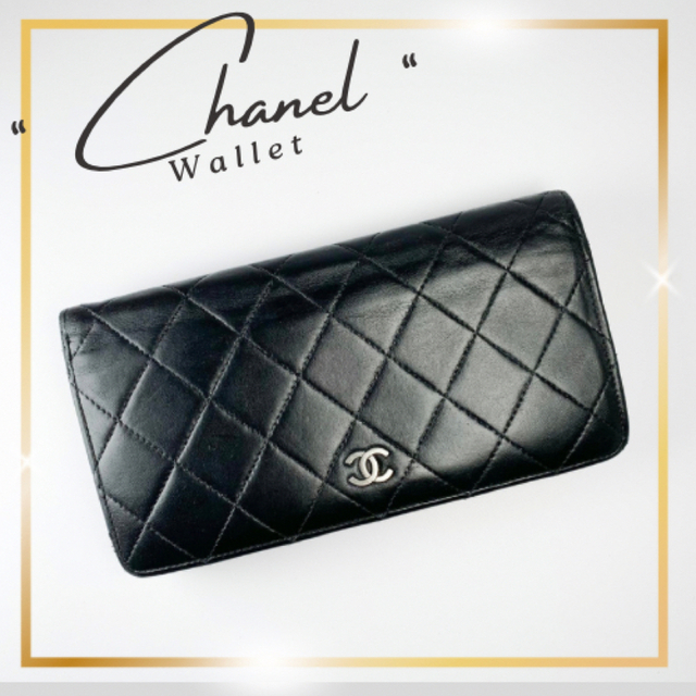 カテゴリ⊸ CHANEL - CHANEL 長財布 マトラッセ ラムスキン ブラックの