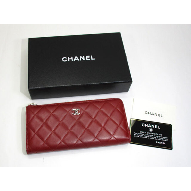 CHANEL(シャネル)のCHANEL L字ファスナー 長財布 マトラッセ ココマーク レザー レッド レディースのファッション小物(財布)の商品写真