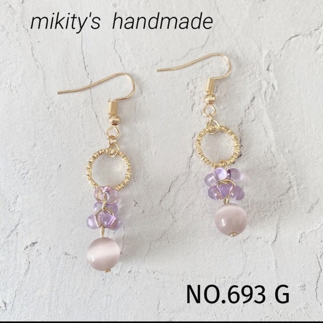 693 G ☆ キャッツアイ ファルファーレピアスの通販 by mikity