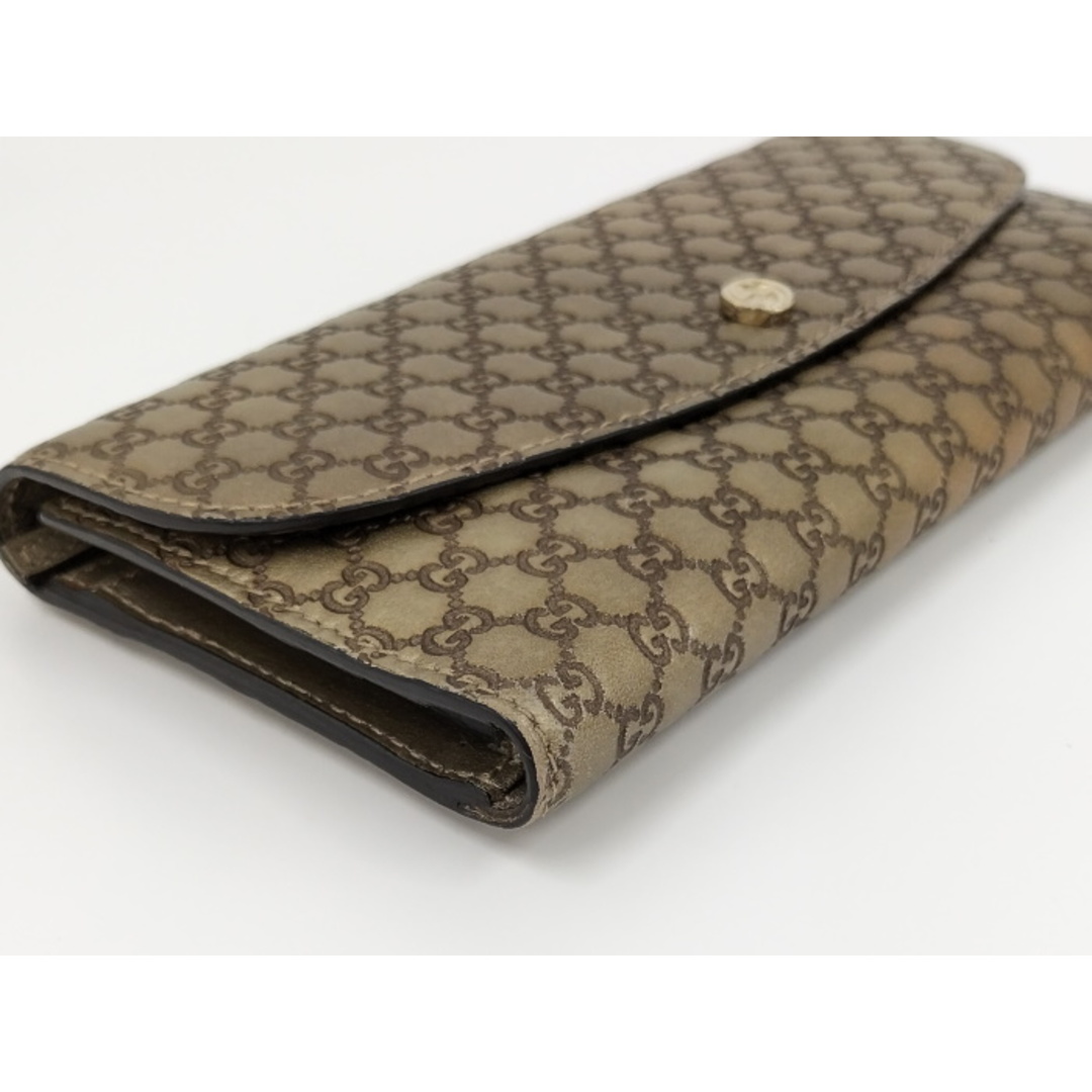 GUCCI - GUCCI グッチシマ 三つ折り財布 レザー ゴールド 256926 GUCCI - GUCCI グッチシマ 三つ折り財布 レザー ゴールド 256926