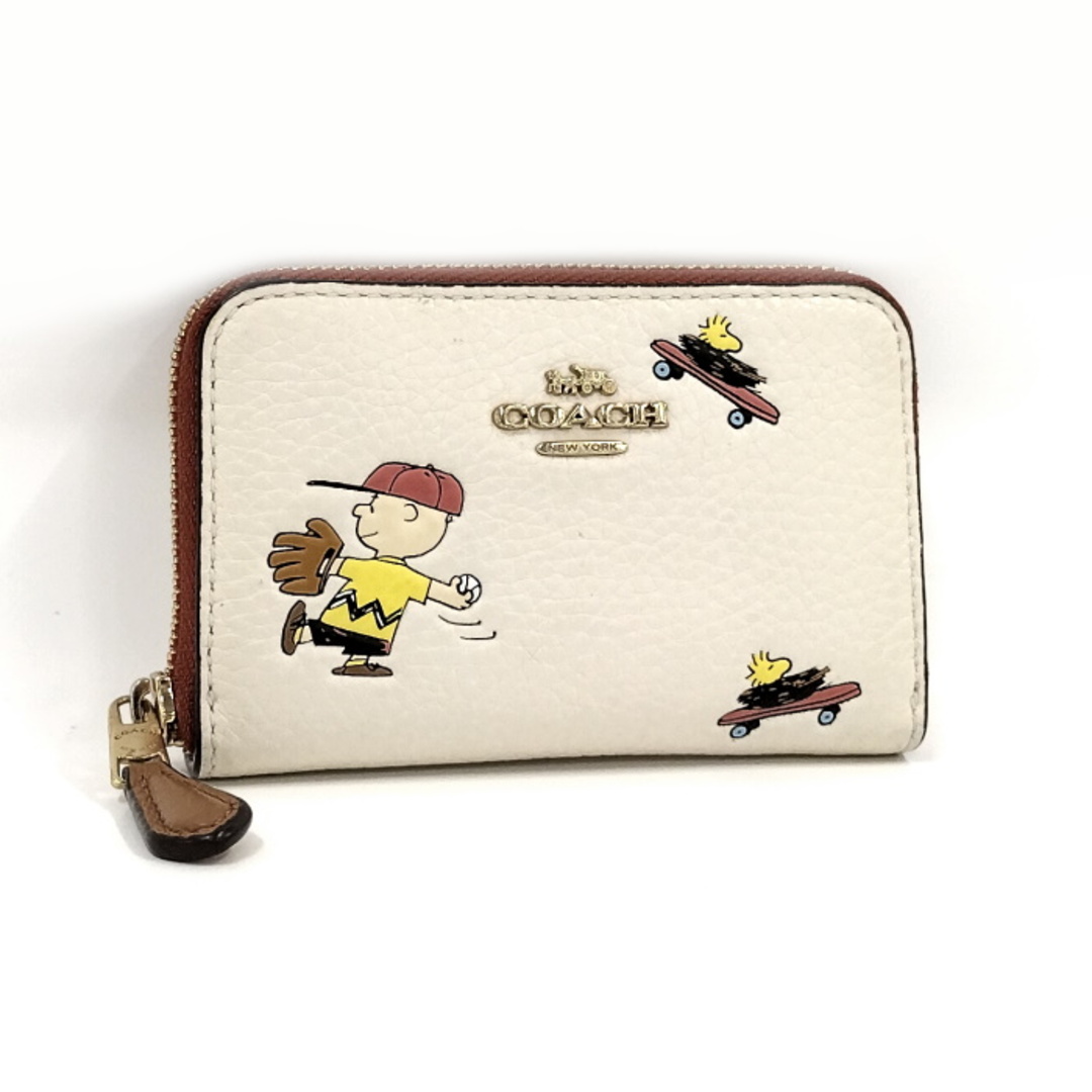 COACH(コーチ)のCOACH コインケース スヌーピー コラボ レザー アイボリー レディースのファッション小物(コインケース)の商品写真