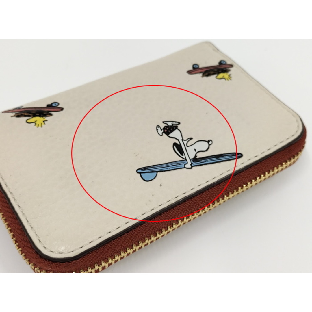 COACH コインケース スヌーピー コラボ レザー アイボリー