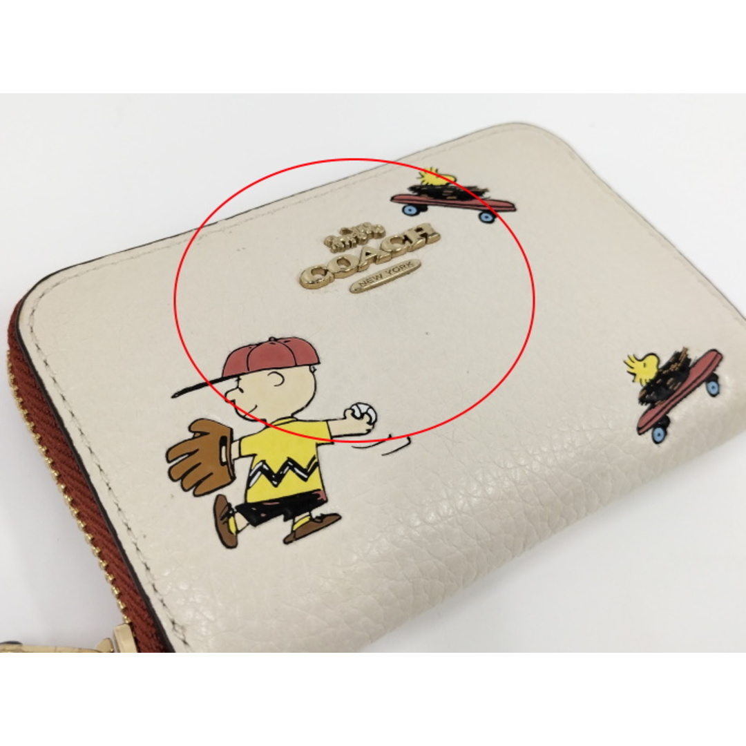 COACH コインケース スヌーピー コラボ レザー アイボリー