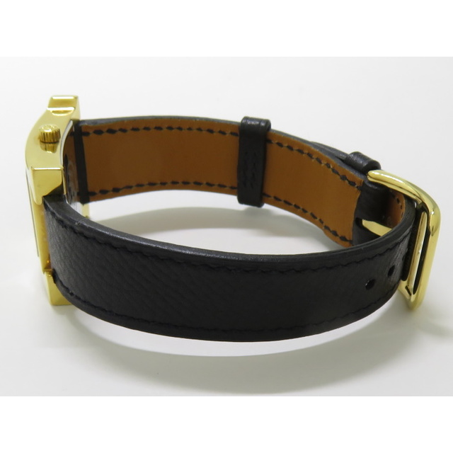Hermes(エルメス)のHERMES Hウォッチ クオーツ腕時計 レザー GP ゴールド ブラック レディースのファッション小物(腕時計)の商品写真