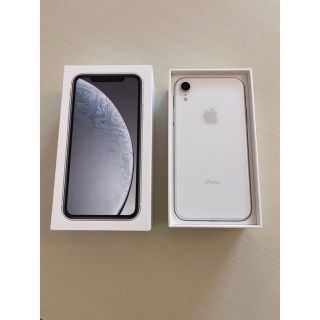 アイフォーン(iPhone)のiPhone XR 64GB White simロック解除済み　おまけ付き(スマートフォン本体)