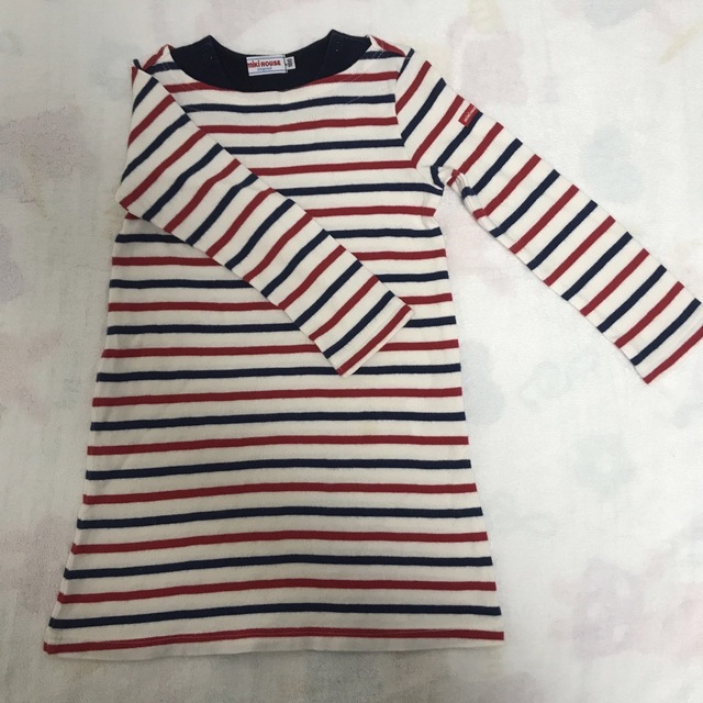 mikihouse(ミキハウス)のミキハウス　ワンピース　ボーダー　 キッズ/ベビー/マタニティのキッズ服女の子用(90cm~)(ワンピース)の商品写真