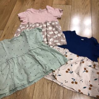 フタフタ(futafuta)の90センチ女の子トップス3枚セット(Tシャツ/カットソー)