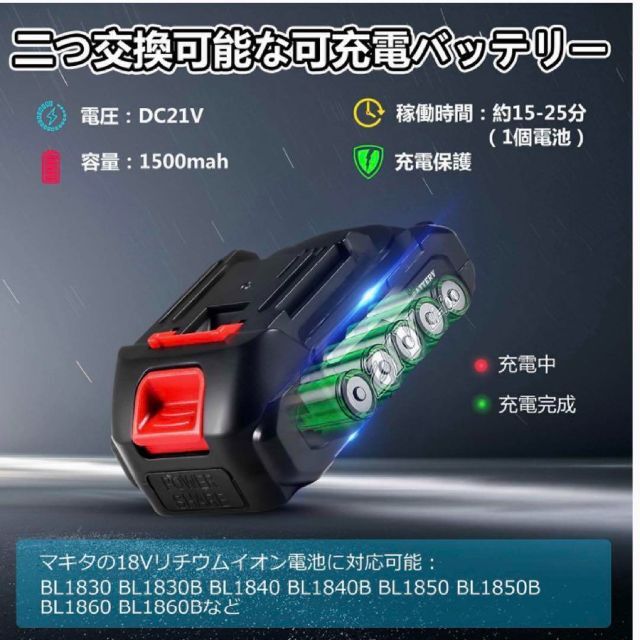 ❤️超人気❤️コードレス高圧洗浄機 ポータブル 洗車 充電バッテリーマキタ互換