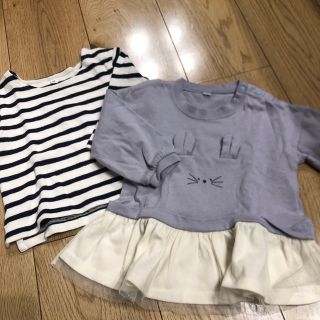 ムジルシリョウヒン(MUJI (無印良品))の80センチ女の子トップス2枚セット(シャツ/カットソー)